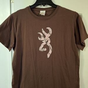 Browning Brown Tee with Pink Graphic